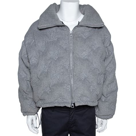 louis vuitton puffer jacket grey|louis vuitton fuzzy jacket.